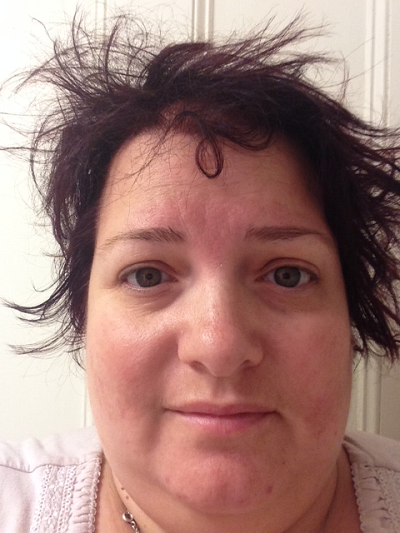 Michelle looking bewildered with bedhead
