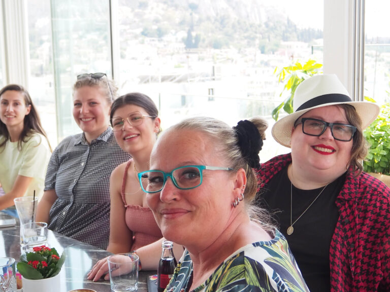 A group of women meeting for networking prior to WordCamp Europe