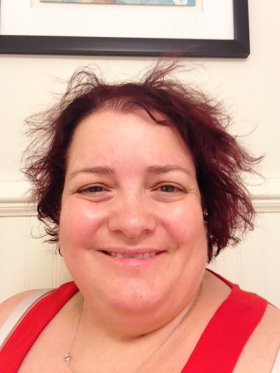 Michelle smiling with bedhead