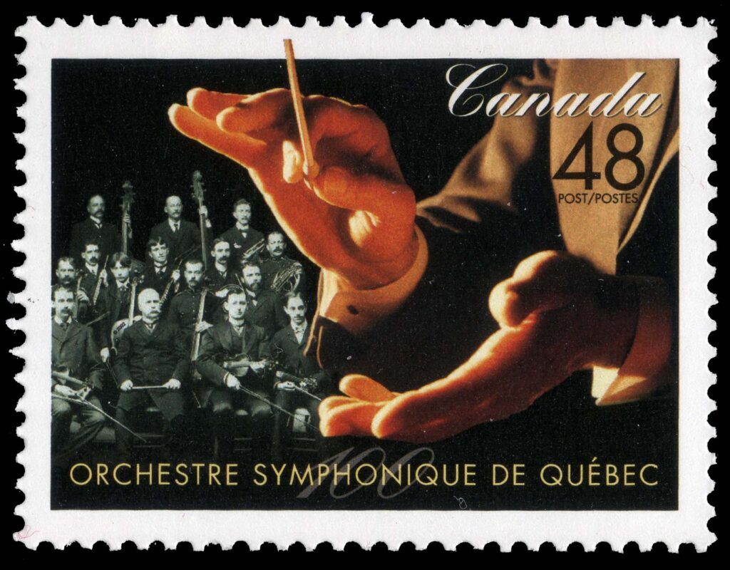 Canada stamp showing the Orchestre Symphonique de Quebec